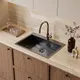 Миниатюра изображения товара Мойка кухонная Mixline Pro 559596 (черный графит, с сифоном)