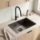 Миниатюра изображения товара Мойка кухонная Mixline Pro 559611 (черный графит, с сифоном)