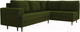 Миниатюра изображения товара Диван угловой Лига Диванов Сильвана 198 правый (микровельвет зеленый)