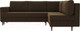 Миниатюра изображения товара Диван угловой Лига Диванов Сильвана 198 правый (микровельвет коричневый)