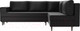 Миниатюра изображения товара Диван угловой Лига Диванов Сильвана 198 правый (экокожа черный)