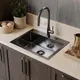 Миниатюра изображения товара Мойка кухонная Mixline Pro 559600 (черный графит, с сифоном)
