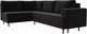Миниатюра изображения товара Диван угловой Лига Диванов Сильвана 198 левый (микровельвет черный)