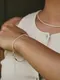 Миниатюра изображения товара Комплект бижутерии Queen Fair Классика. Цепочка + Браслет / 10872313 (серебристый)