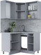 Миниатюра изображения товара Кухонный гарнитур Интерлиния Мила Лайт 1.2x1.3 (бетон портленд/бетон портленд/дуб бунратти)