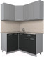 Миниатюра изображения товара Кухонный гарнитур Интерлиния Мила Лайт 1.2x1.5 (серебро/антрацит/опал светлый)
