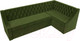 Миниатюра изображения товара Уголок кухонный мягкий Лига Диванов Мерлин 210 правый / 100451 (микровельвет, зеленый)