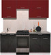 Миниатюра изображения товара Кухонный гарнитур Интерлиния Мила Gloss 50-19 (бордовый/черный глянец)
