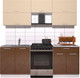 Миниатюра изображения товара Кухонный гарнитур Интерлиния Мила Gloss 60-21 (ваниль/шоколад глянец)