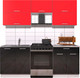 Миниатюра изображения товара Кухонный гарнитур Интерлиния Мила Gloss 60-21 (красный/черный глянец)