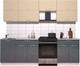 Миниатюра изображения товара Кухонный гарнитур Интерлиния Мила Gloss 60-25 (ваниль/асфальт глянец)