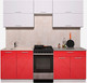 Миниатюра изображения товара Кухонный гарнитур Интерлиния Мила Gloss 50-21 (белый/красный глянец)