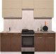 Миниатюра изображения товара Кухонный гарнитур Интерлиния Мила Gloss 50-21 (ваниль/шоколад глянец)