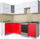 Миниатюра изображения товара Кухонный гарнитур Интерлиния Мила Gloss 50-12x24 (белый/красный глянец)