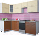 Миниатюра изображения товара Кухонный гарнитур Интерлиния Мила Gloss 50-12x26 (ваниль/шоколад глянец)