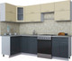 Миниатюра изображения товара Кухонный гарнитур Интерлиния Мила Gloss 60-12x26 (ваниль/асфальт глянец)