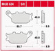 Миниатюра изображения товара Тормозные колодки TRW MCB634SH