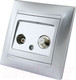 Миниатюра изображения товара Розетка TDM Лама SQ1815-0220 (серебристый металлик)