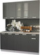 Миниатюра изображения товара Кухонный гарнитур Интерлиния Мила 16-60 (антрацит/серебро/опал светлый)