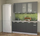 Миниатюра изображения товара Кухонный гарнитур Интерлиния Мила 17-60 (антрацит/серебро/опал светлый)