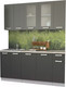 Миниатюра изображения товара Кухонный гарнитур Интерлиния Мила 17-60 (антрацит/серебро/опал светлый)