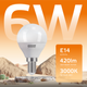 Миниатюра изображения товара Лампа Gauss Elementary Globe E14 6W 2700К/3000K / 53116