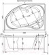 Миниатюра изображения товара Ванна акриловая Aquanet Capri 170x110 L