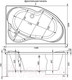Миниатюра изображения товара Ванна акриловая Aquanet Capri 170x110 R
