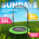 Миниатюра изображения товара Батут для джампинга Sundays D101 (с ручкой, зеленый)