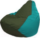 Миниатюра изображения товара Бескаркасное кресло Flagman Груша Макси XXL Г2.1-58 (темно-оливковый/бирюзовый)