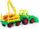 Миниатюра изображения товара Погрузчик игрушечный Полесье Чемпион с ковшом и прицепом-лесовозом / 0483 (в сеточке)