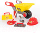 Миниатюра изображения товара Тачка игрушечная Полесье Детская тачка №4 Construct с набором каменщика №4 / 50229