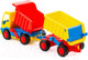 Миниатюра изображения товара Самосвал игрушечный Полесье с прицепом Базик / 9647 (в сеточке)
