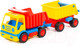 Миниатюра изображения товара Самосвал игрушечный Полесье с прицепом Базик / 9647 (в сеточке)