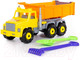 Миниатюра изображения товара Самосвал игрушечный Полесье Супергигант с большими граблями и лопаткой / 5557