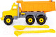 Миниатюра изображения товара Самосвал игрушечный Полесье Супергигант с большими граблями и лопаткой / 5557