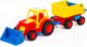 Миниатюра изображения товара Погрузчик игрушечный Полесье с прицепом Базик / 37657 (в коробке)