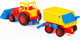 Миниатюра изображения товара Погрузчик игрушечный Полесье с прицепом Базик / 37657 (в коробке)