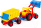 Миниатюра изображения товара Погрузчик игрушечный Полесье с прицепом Базик / 37657 (в коробке)