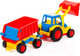 Миниатюра изображения товара Погрузчик игрушечный Полесье с прицепом Базик / 37657 (в коробке)