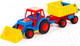 Миниатюра изображения товара Погрузчик игрушечный Полесье с прицепом Базик / 37657 (в коробке)