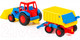 Миниатюра изображения товара Погрузчик игрушечный Полесье с прицепом Базик / 37657 (в коробке)