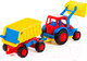 Миниатюра изображения товара Погрузчик игрушечный Полесье с прицепом Базик / 37657 (в коробке)