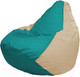 Миниатюра изображения товара Бескаркасное кресло Flagman Груша Макси XXL Г2.1-293 (бирюзовый/светло-бежевый)