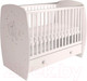 Миниатюра изображения товара Детская кроватка Polini Kids French 710 Teddy с ящиком (белый)