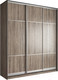 Миниатюра изображения товара Шкаф-купе Евва 233 TS.03 / АЭП ШК.3.01 (трюфель/серебро)