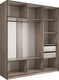 Миниатюра изображения товара Шкаф-купе Евва 233 TS.01 / АЭП ШК.3.01 (трюфель/серебро)