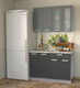 Миниатюра изображения товара Кухонный гарнитур Интерлиния Мила 12 (антрацит/серебро/опал светлый)