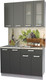 Миниатюра изображения товара Кухонный гарнитур Интерлиния Мила 12 (антрацит/серебро/опал светлый)