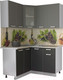 Миниатюра изображения товара Кухонный гарнитур Интерлиния Мила 12x14 (антрацит/серебро/опал светлый)